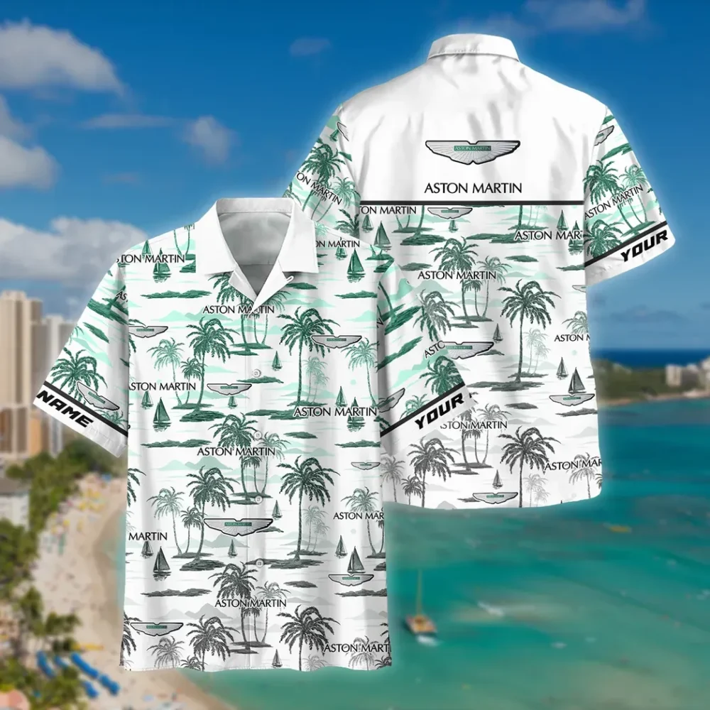 Elegant Grand Tourer Hawaiian Shirt Exclusive Logo, Custom Garage Button Shirt CAR205 - Image 2