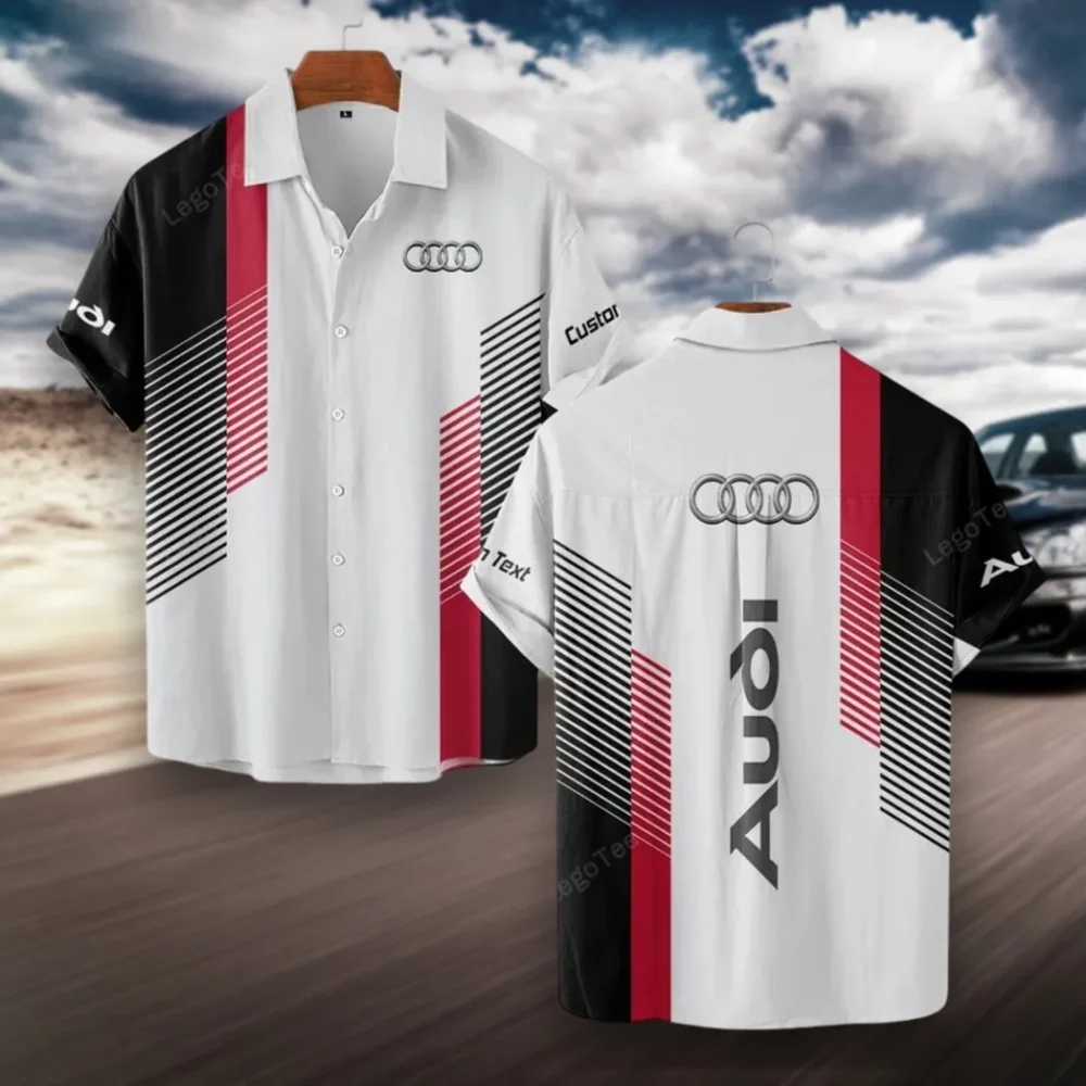 German Car Hawaiian Shirt Exclusive Logo, Bold Driver Button Shirt CAR107