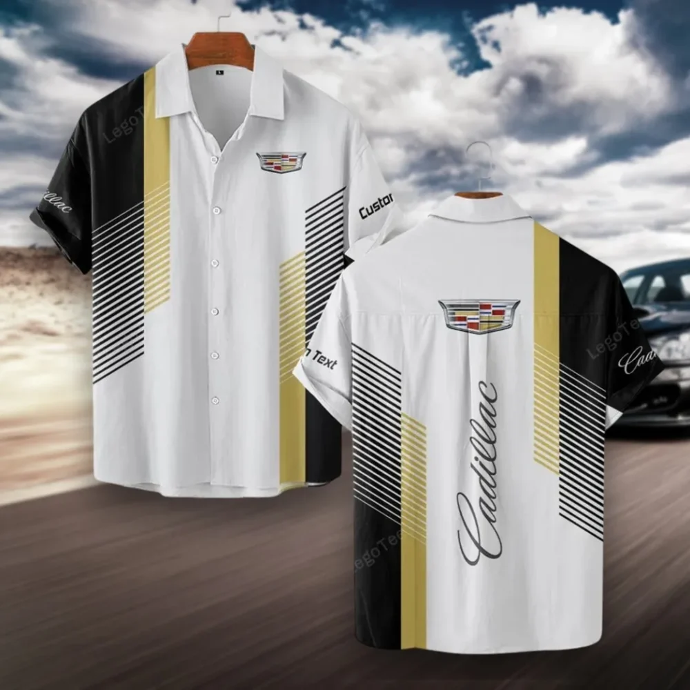 Elegant Touring Car Hawaiian Shirt Exclusive Logo, Gearhead Style Button Shirt CAR107