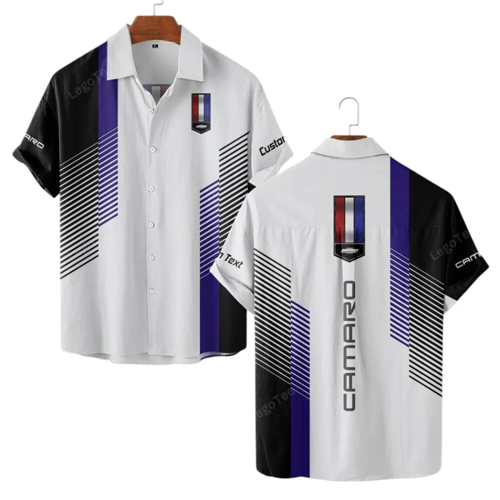 Performance Car Hawaiian Shirt Exclusive Logo, Motorsport Vibe Button Shirt CAR107 - Image 2