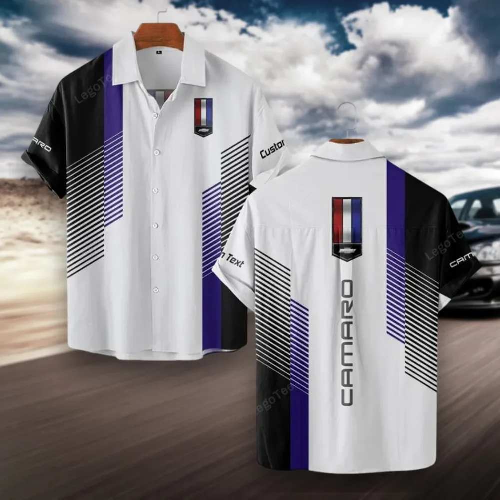 Performance Car Hawaiian Shirt Exclusive Logo, Motorsport Vibe Button Shirt CAR107