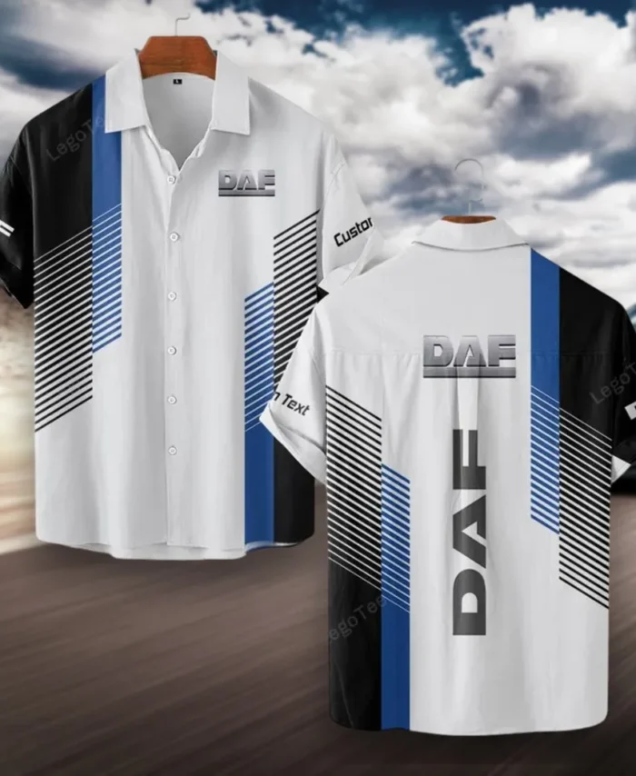 Heavy Truck Hawaiian Shirt Exclusive Logo, Bold Driver Button Shirt CAR107