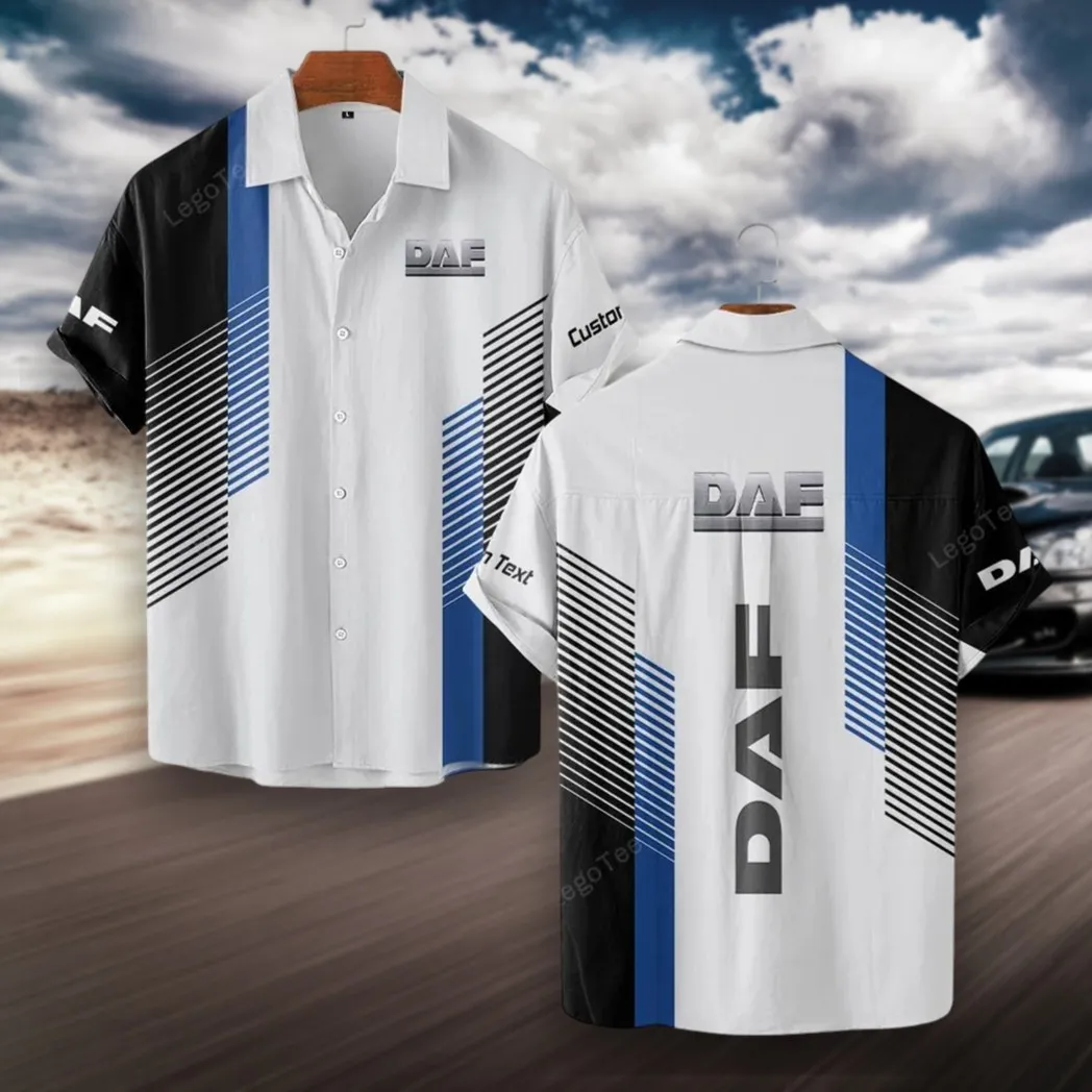 Heavy Truck Hawaiian Shirt Exclusive Logo, Bold Driver Button Shirt CAR107