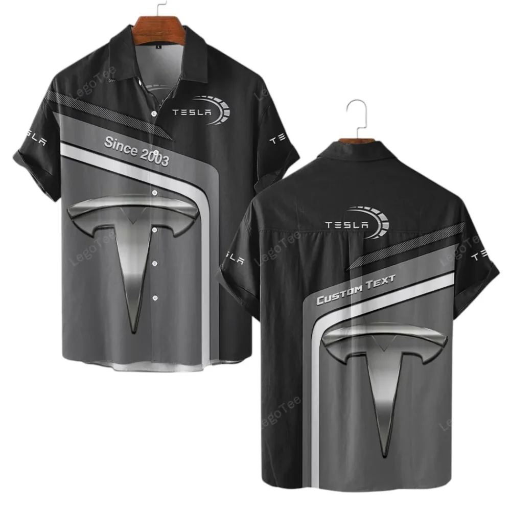 Smart EV Hawaiian Shirt Exclusive Logo, Garage Life Button Shirt CAR111 - Image 2
