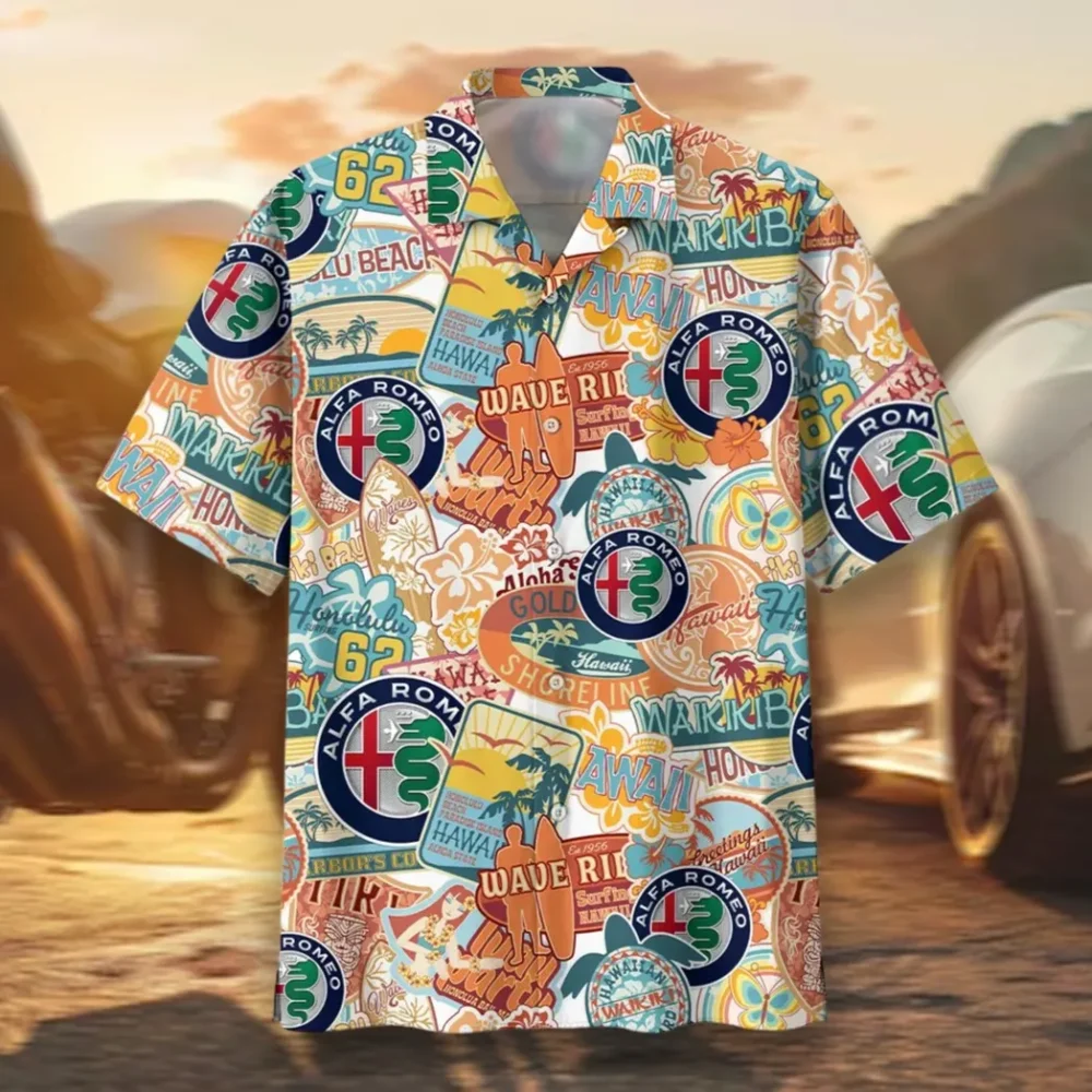 Vintage Ride Hawaiian Shirt Exclusive Logo, Open Road Button Shirt CAR202