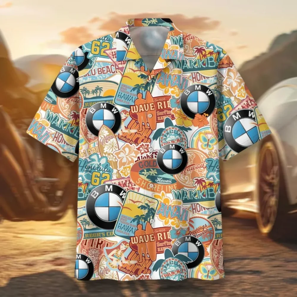 Premium Sedan Hawaiian Shirt Exclusive Logo, Rider's Paradise Button Shirt CAR202