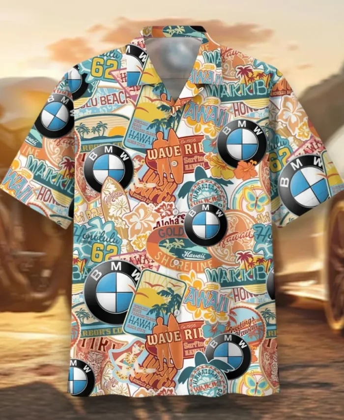 Premium Sedan Hawaiian Shirt Exclusive Logo, Rider's Paradise Button Shirt CAR202