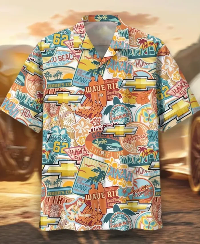 Modern Crossover Hawaiian Shirt Exclusive Logo, Gearhead Style Button Shirt CAR202
