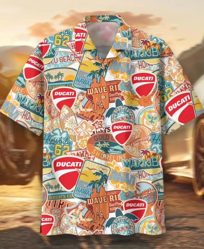Sleek Superbike Hawaiian Shirt Exclusive Logo, Street-Ready Button Shirt CAR202