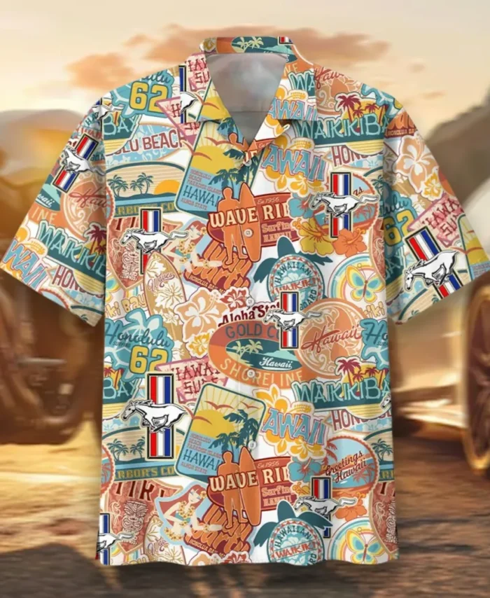 Classic American Car Hawaiian Shirt Exclusive Logo, Car Meet Button Shirt CAR202