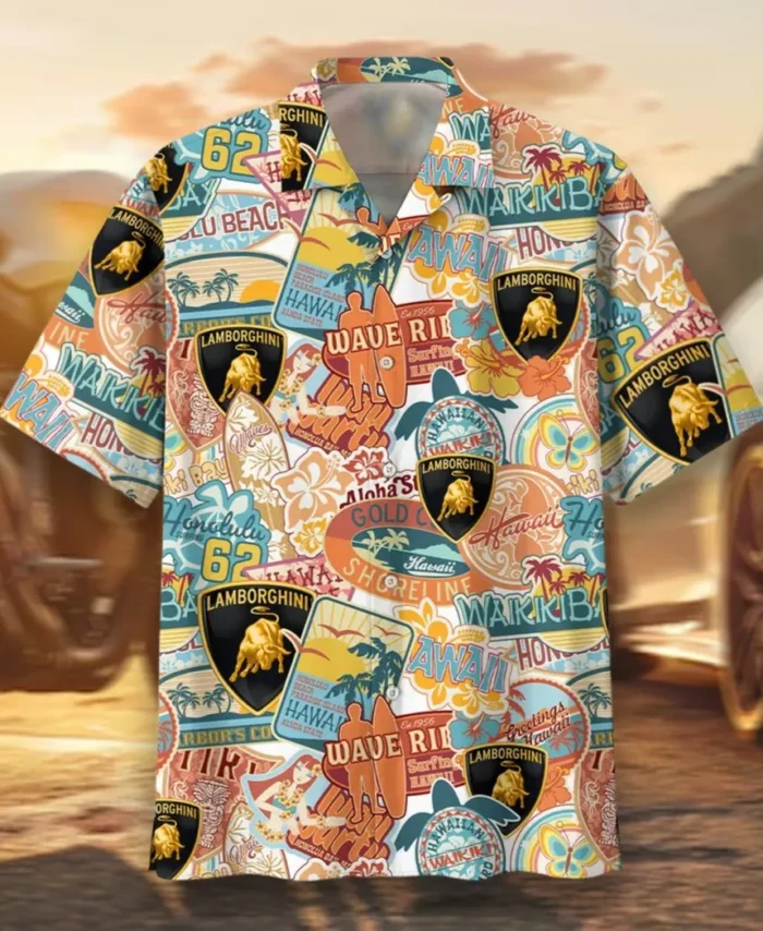 Supercar Hawaiian Shirt Exclusive Logo, Summer Garage Button Shirt CAR202