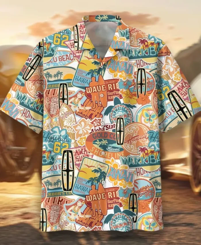 Full-Size Sedan Hawaiian Shirt Exclusive Logo, Drift-Ready Button Shirt CAR202