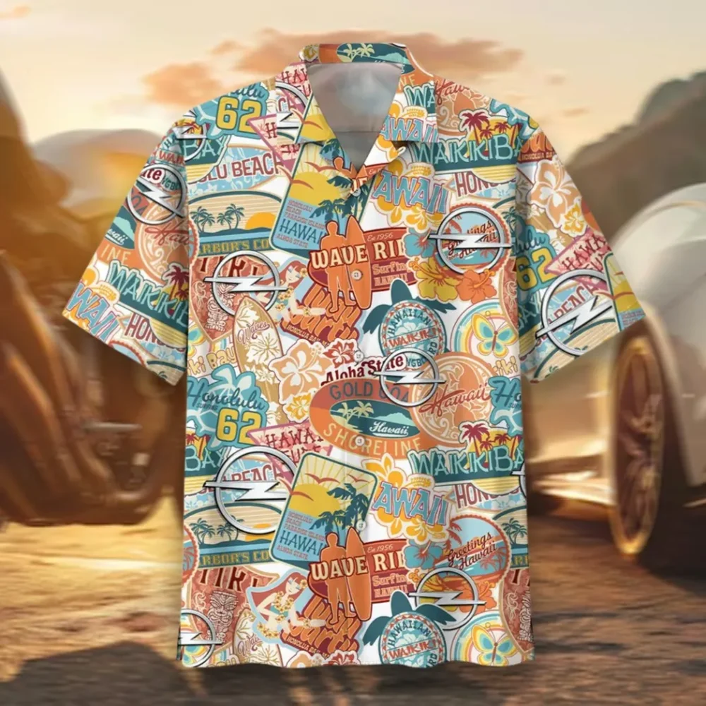 Mid-Size Auto Hawaiian Shirt Exclusive Logo, Engine Lover Button Shirt CAR202