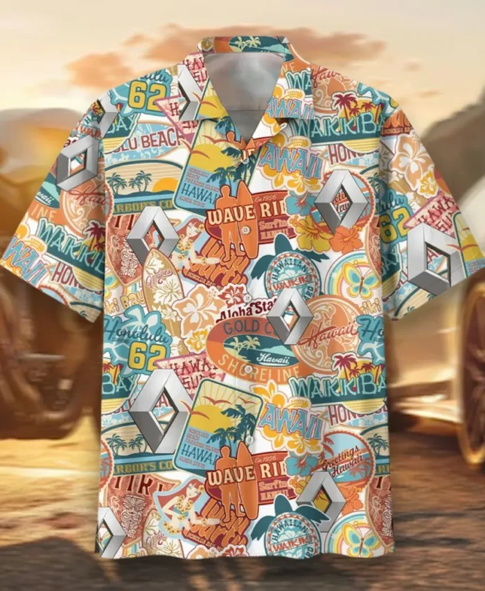 French Car Hawaiian Shirt Exclusive Logo, Summer Garage Button Shirt CAR202