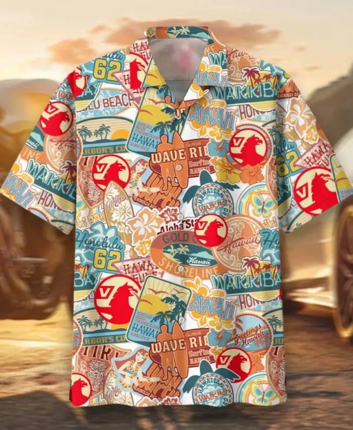 Small City Car Hawaiian Shirt Exclusive Logo, Chrome Wave Button Shirt CAR202