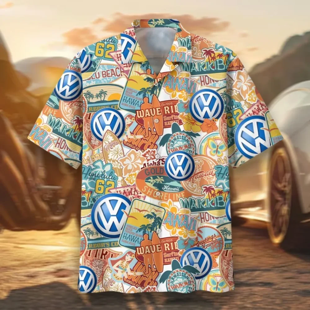 Hatchback Car Hawaiian Shirt Exclusive Logo, Street-Ready Button Shirt CAR202