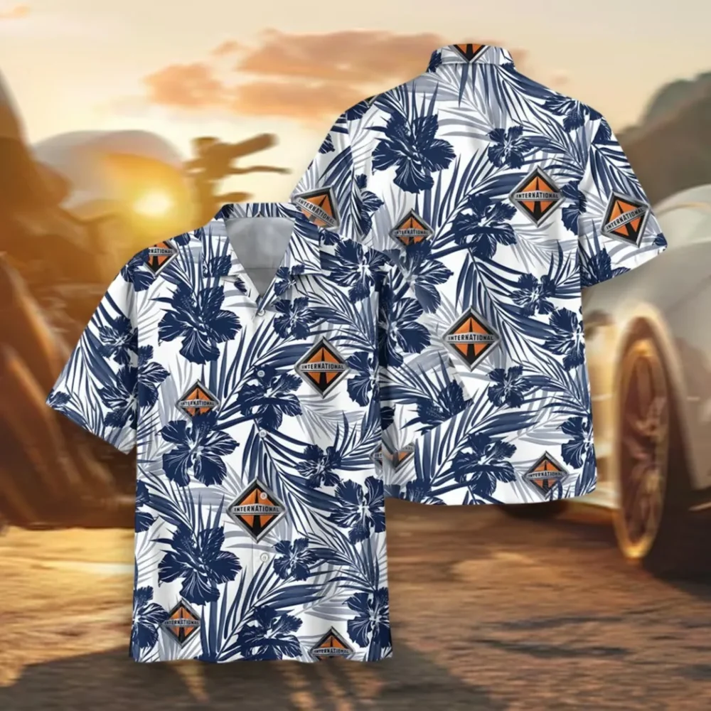 Mid-Duty Cargo Auto Hawaiian Shirt Exclusive Logo, Street-Ready Button Shirt CAR203