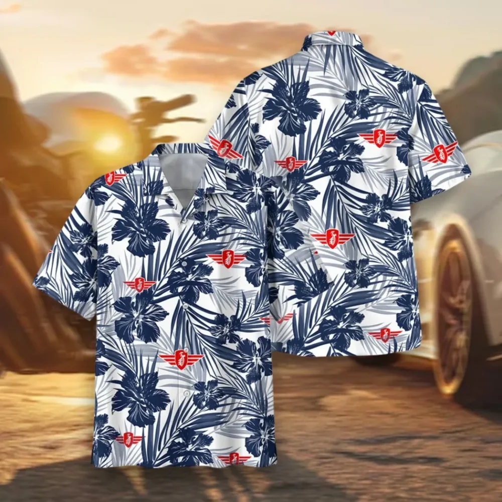 Retro Street Bike Hawaiian Shirt Exclusive Logo, Custom Garage Button Shirt CAR203