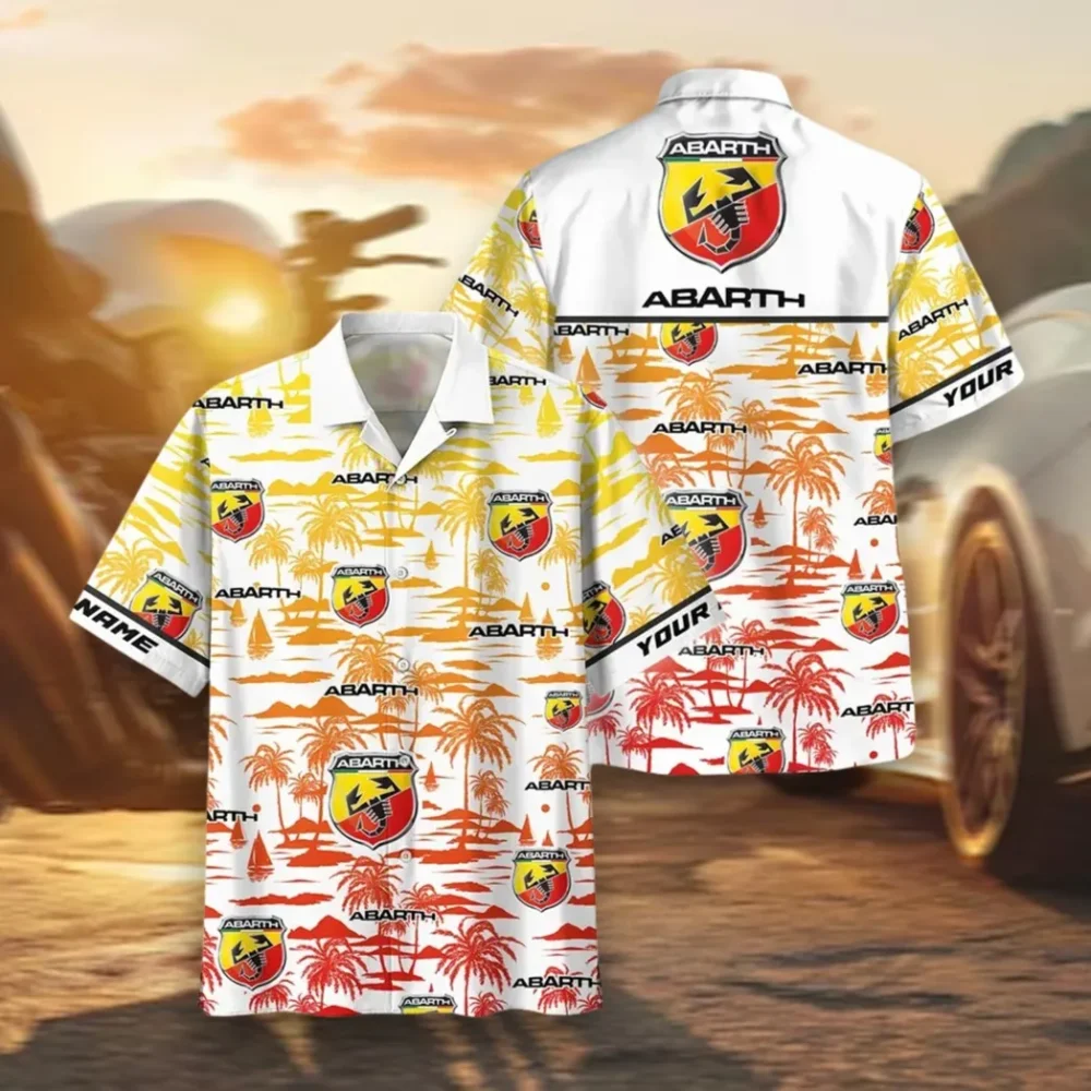 Italian Racing Car Hawaiian Shirt Exclusive Logo, Hot Rod Button Shirt CAR205