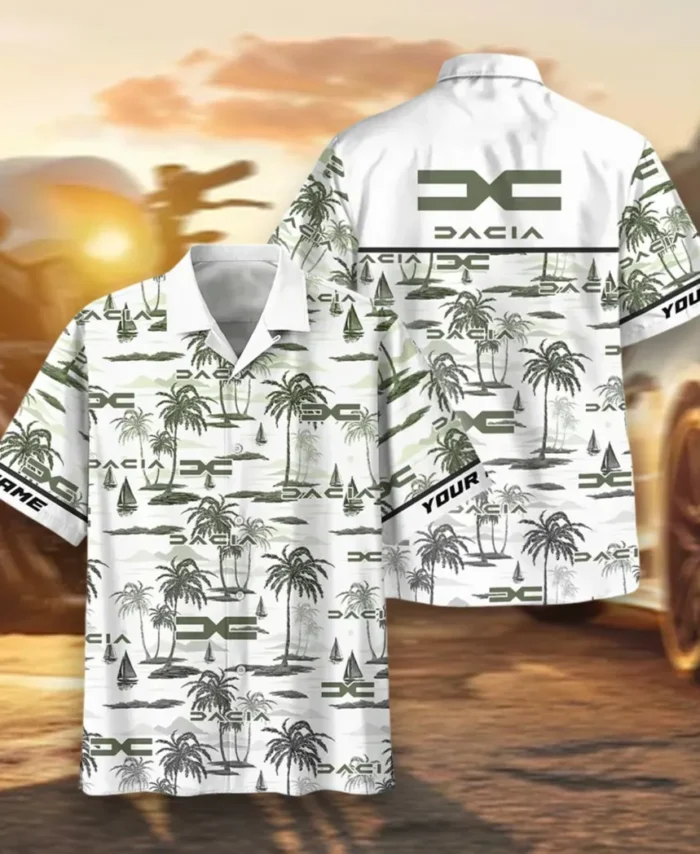 Directhaul Equipment Hawaiian Shirt Exclusive Logo, Chrome Wave Button Shirt CAR205