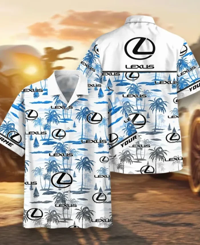 Executive Vehicle Hawaiian Shirt Exclusive Logo, Chrome Wave Button Shirt CAR205
