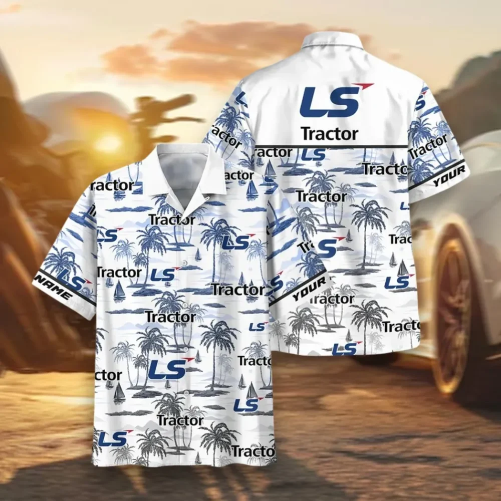 Tillage Tractor Hawaiian Shirt Exclusive Logo, Auto Fan Button Shirt CAR205