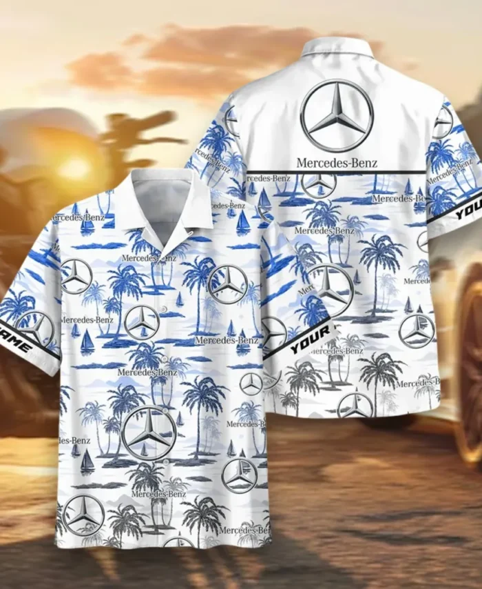 High-End Coupe Hawaiian Shirt Exclusive Logo, Chrome Wave Button Shirt CAR205