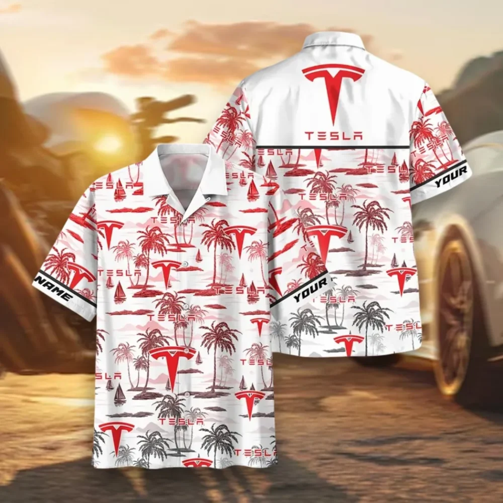 EV Sedan Hawaiian Shirt Exclusive Logo, Street-Ready Button Shirt CAR205