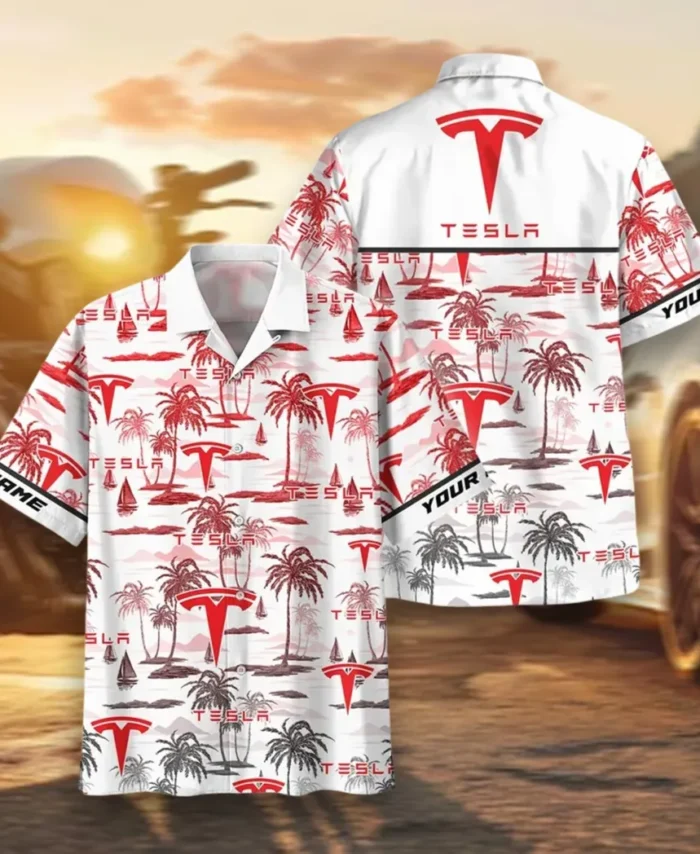 EV Sedan Hawaiian Shirt Exclusive Logo, Street-Ready Button Shirt CAR205