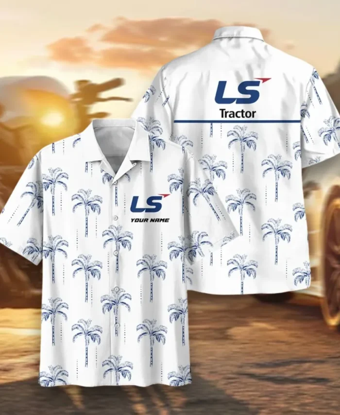 Agricultural Tractor Hawaiian Shirt Exclusive Logo, Chrome Wave Button Shirt CAR206