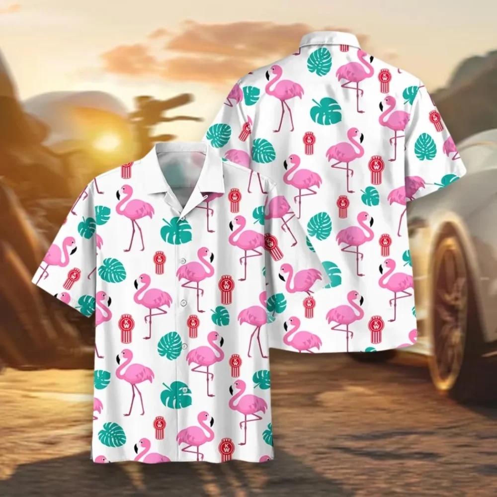 Sturdy Semi Hawaiian Shirt Exclusive Logo, Road-Trip Ready Button Shirt CAR207