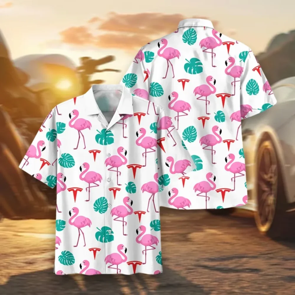 EV Sedan Hawaiian Shirt Exclusive Logo, Road-Trip Ready Button Shirt CAR207