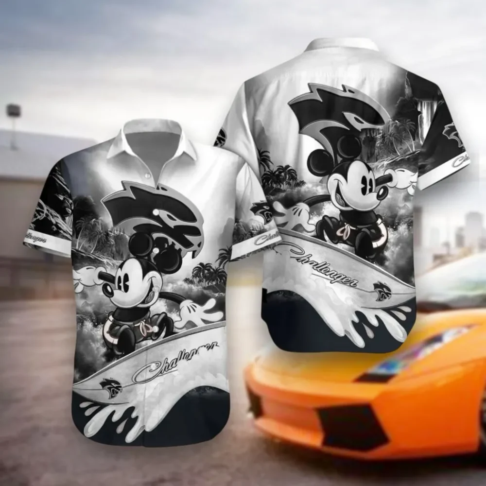 Retro Muscle Vehicle Hawaiian Shirt Exclusive Logo, Road-Trip Ready Button Shirt CAR530