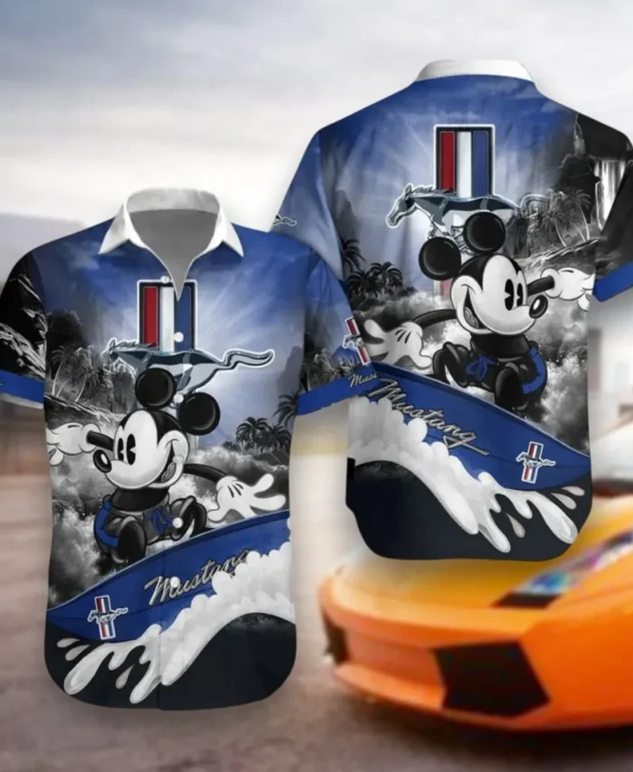 Muscle Car Hawaiian Shirt Exclusive Logo, Road-Trip Ready Button Shirt CAR530