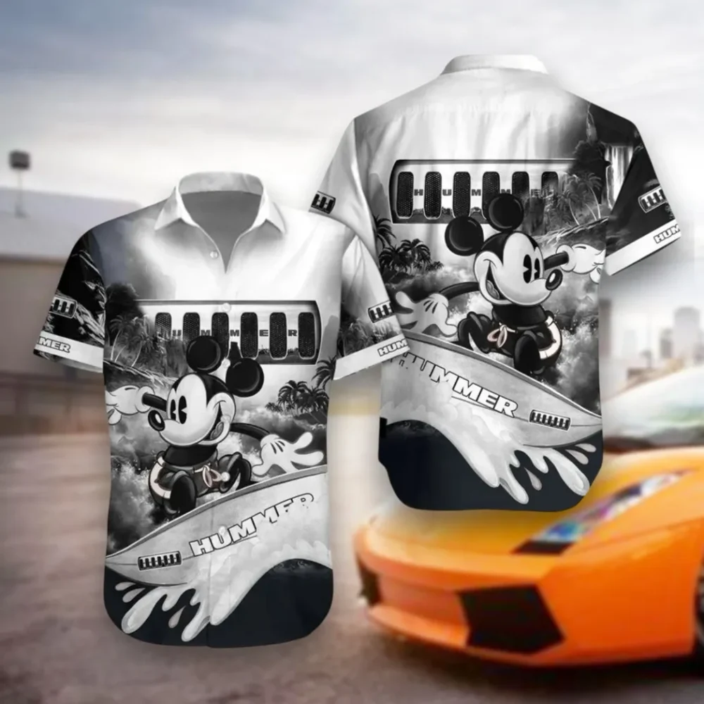 Heavy-Duty 4x4 Hawaiian Shirt Exclusive Logo, Rider's Paradise Button Shirt CAR530