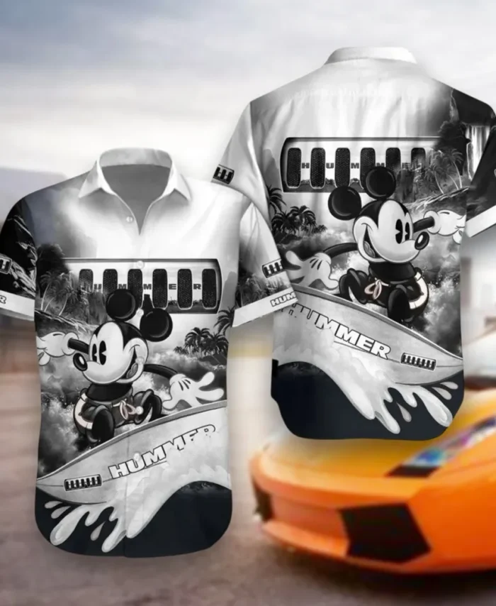 Heavy-Duty 4x4 Hawaiian Shirt Exclusive Logo, Rider's Paradise Button Shirt CAR530