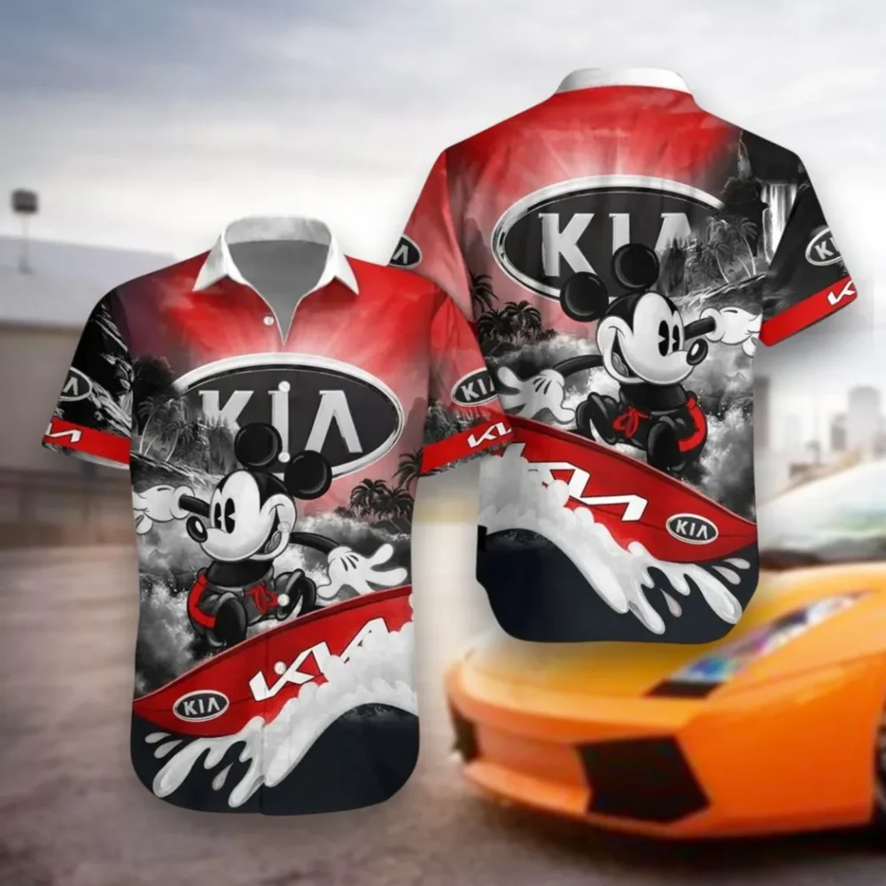 Practical Crossover Hawaiian Shirt Exclusive Logo, Motor Culture Button Shirt CAR530