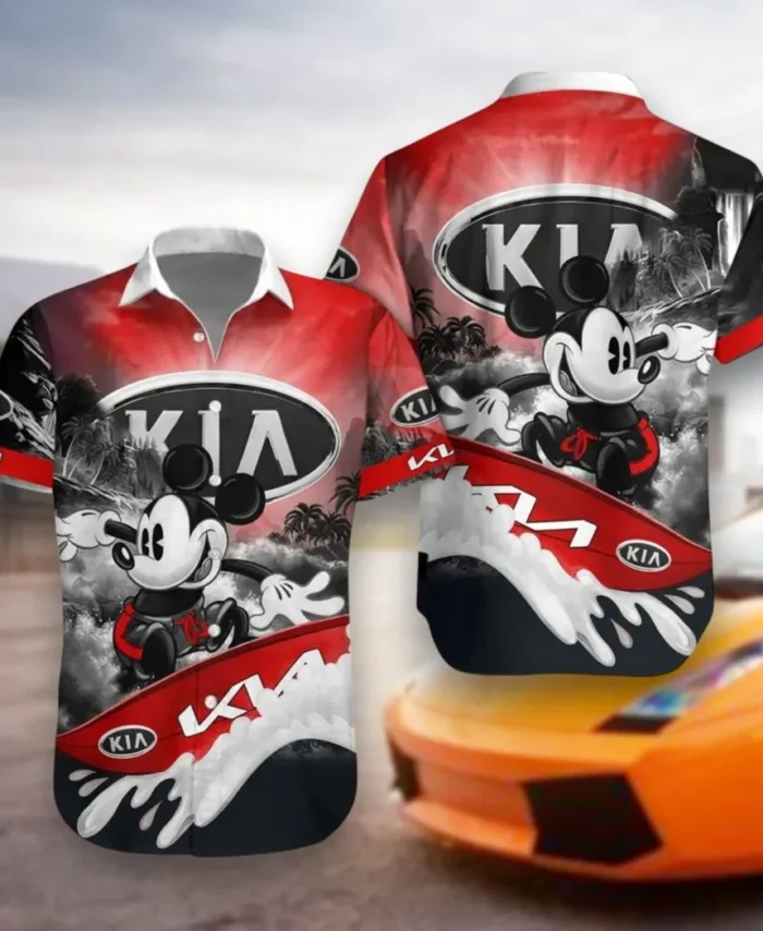 Practical Crossover Hawaiian Shirt Exclusive Logo, Motor Culture Button Shirt CAR530