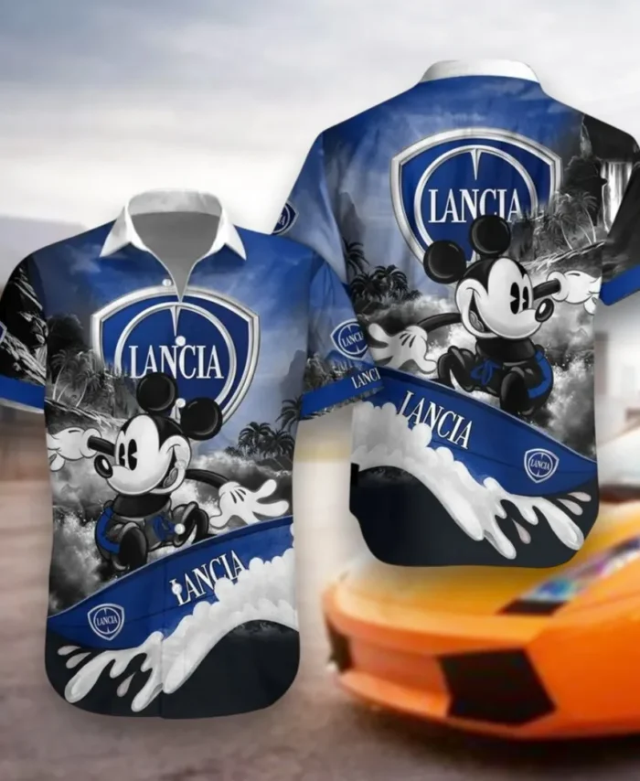 Italian Compact Hawaiian Shirt Exclusive Logo, Custom Ride Button Shirt CAR530