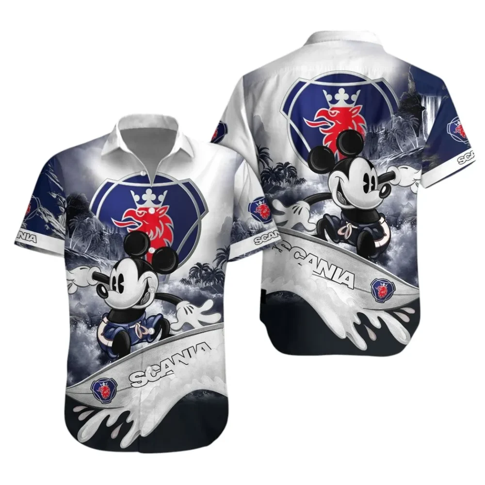 Logistics Truck Hawaiian Shirt Exclusive Logo, Road-Trip Ready Button Shirt CAR530 - Image 2