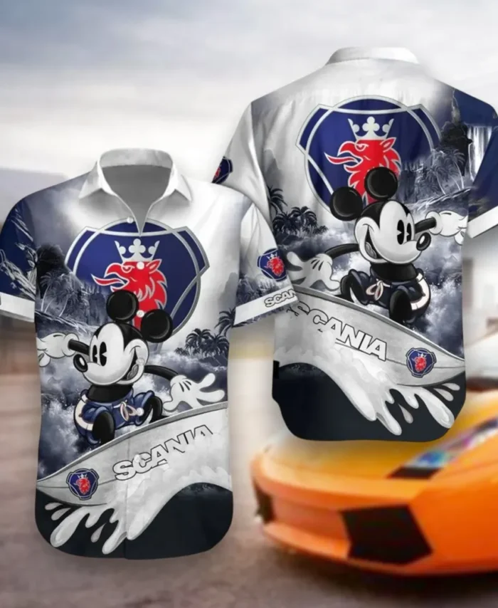 Logistics Truck Hawaiian Shirt Exclusive Logo, Road-Trip Ready Button Shirt CAR530