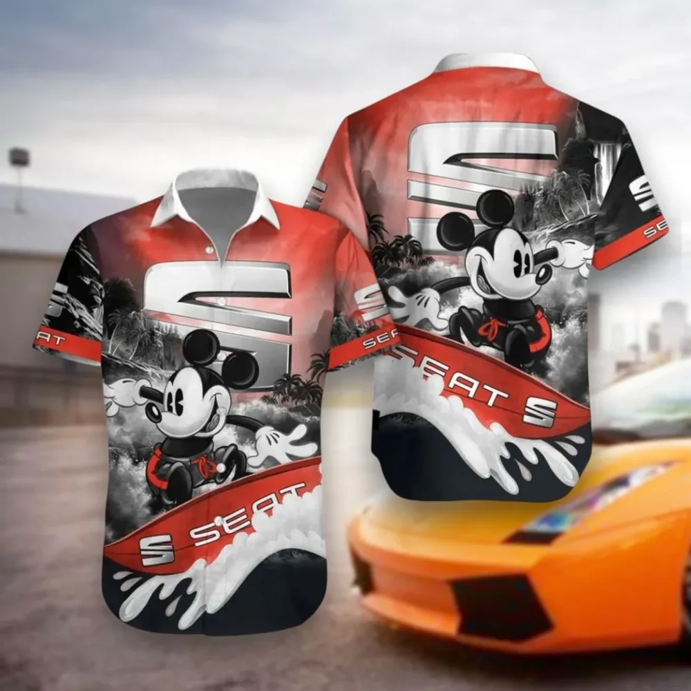 Small SUV Hawaiian Shirt Exclusive Logo, Drift-Ready Button Shirt CAR530