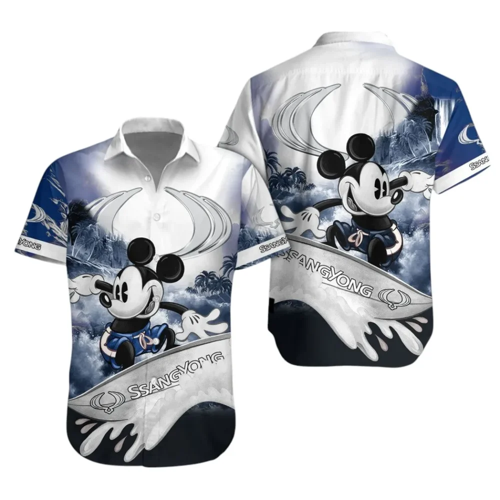 Family Sport Utility Hawaiian Shirt Exclusive Logo, Chrome Wave Button Shirt CAR530 - Image 2