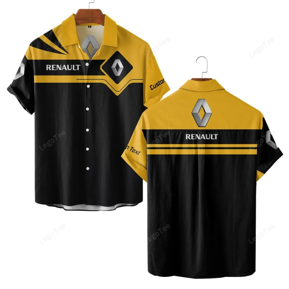 French Car Hawaiian Shirt Exclusive Logo, Chrome Wave Button Shirt CAR980 - Image 2