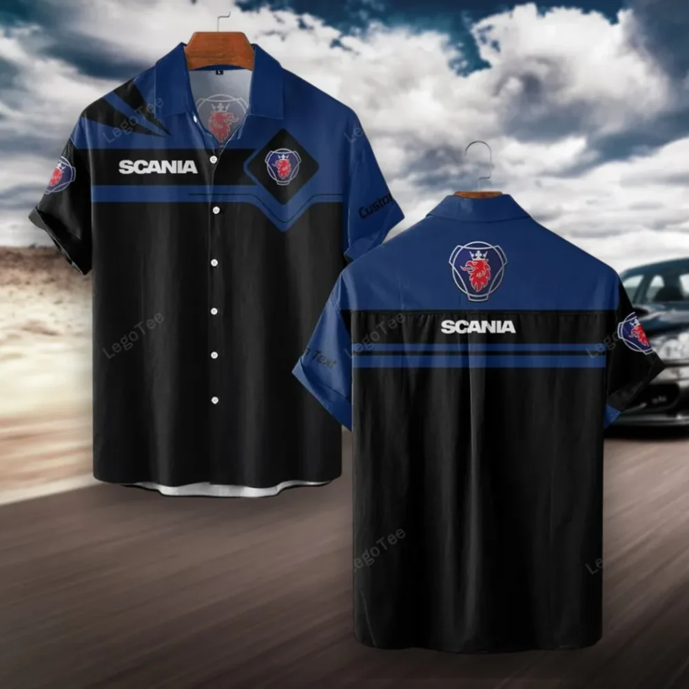 Freight Truck Hawaiian Shirt Exclusive Logo, Hot Rod Button Shirt CAR980