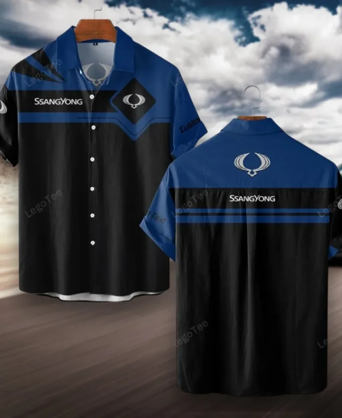 Korean SUV Hawaiian Shirt Exclusive Logo, Chrome Wave Button Shirt CAR980