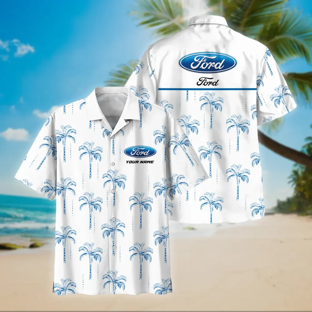 Muscle Car Hawaiian Shirt Exclusive Logo, Summer Garage Button Shirt CAR206 - Image 2