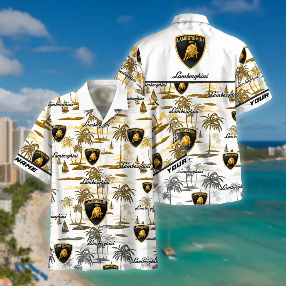 Track-Ready Supercar Hawaiian Shirt Exclusive Logo, Highway Cruise Button Shirt CAR205 - Image 2