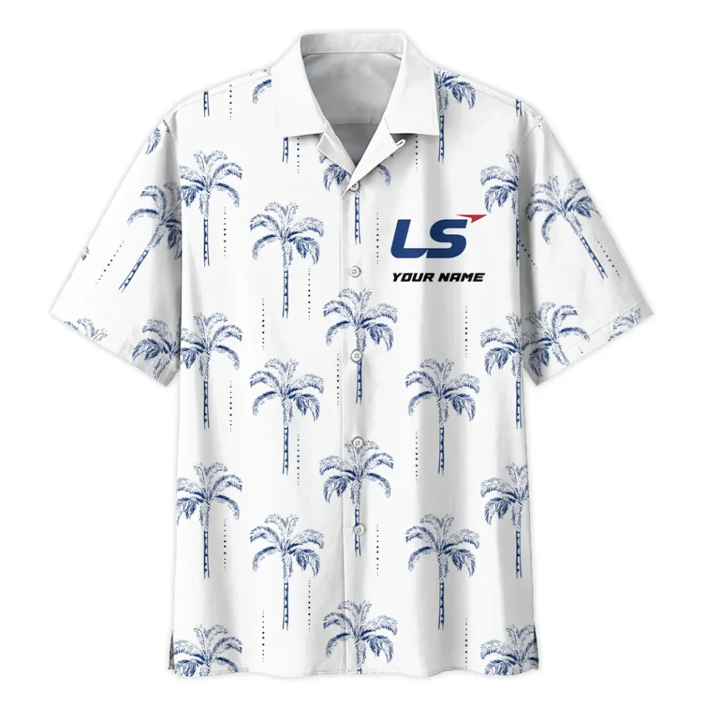 Agricultural Tractor Hawaiian Shirt Exclusive Logo, Chrome Wave Button Shirt CAR206 - Image 3