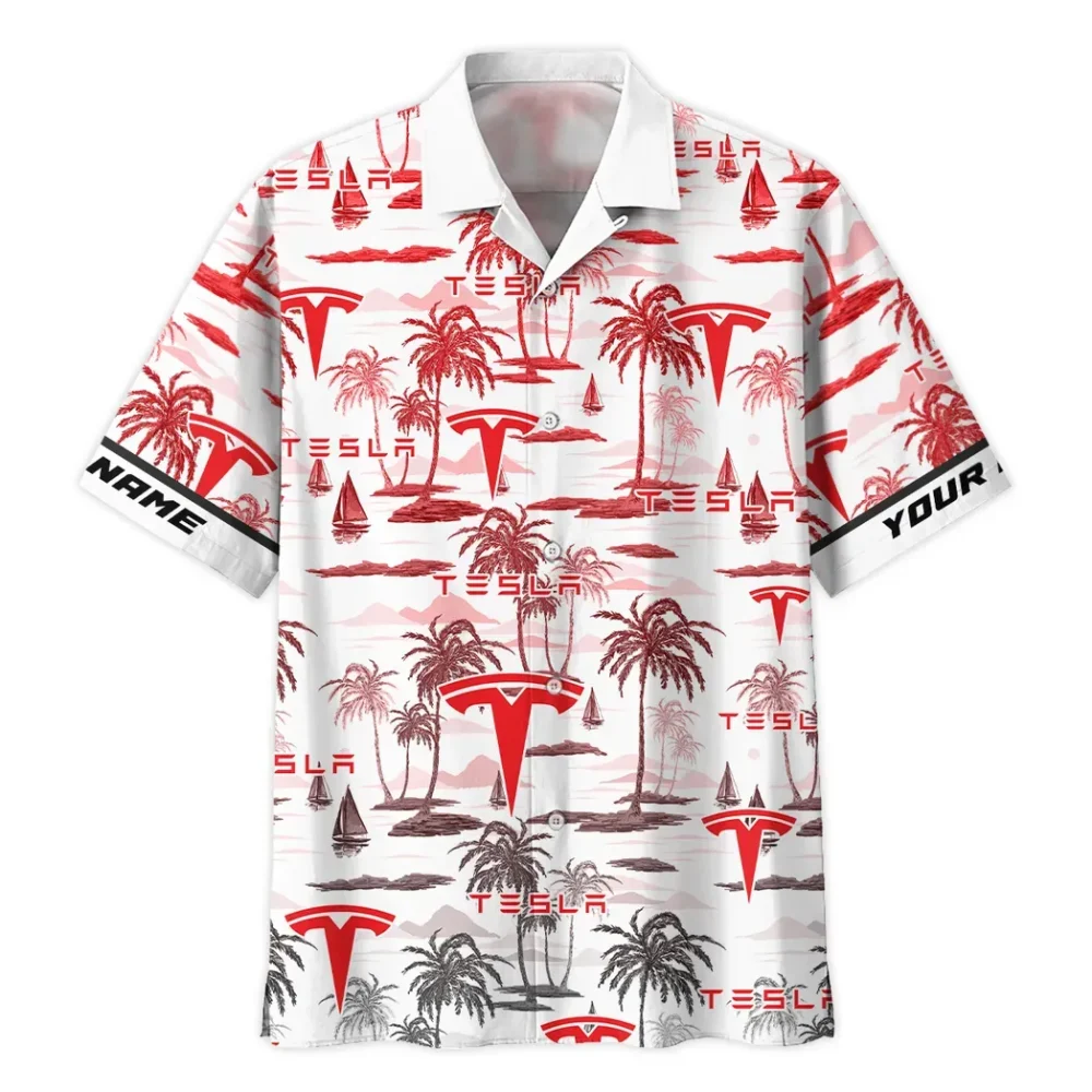 EV Sedan Hawaiian Shirt Exclusive Logo, Street-Ready Button Shirt CAR205 - Image 3